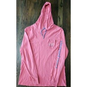 Vineyard Vines Edgartown Women Hoodie Size Medium Long Sleeve Coral Blue Whale